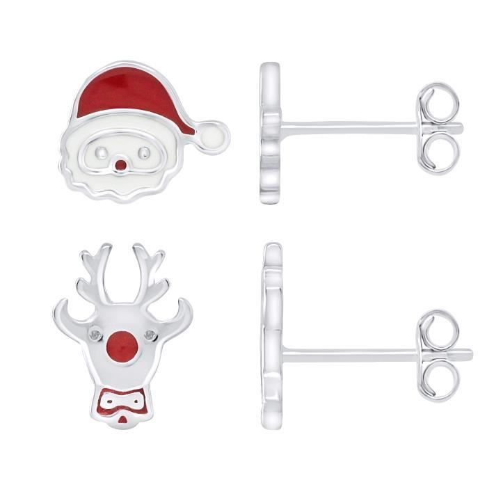 LEA &; ARTHUR - Дитячі сережки з асиметричним візерунком - FATHER CHRISTMAS &; ОЛЕНЬ» 925 тисячних сріблястий родій — дитячі прикраси
LEA &; ARTHUR - Дитячі сережки з асиметричним візерунком - FATHER CHRISTMAS &; ОЛЕНЬ» 925 тисячних сріблястий родій — дитячі прикраси