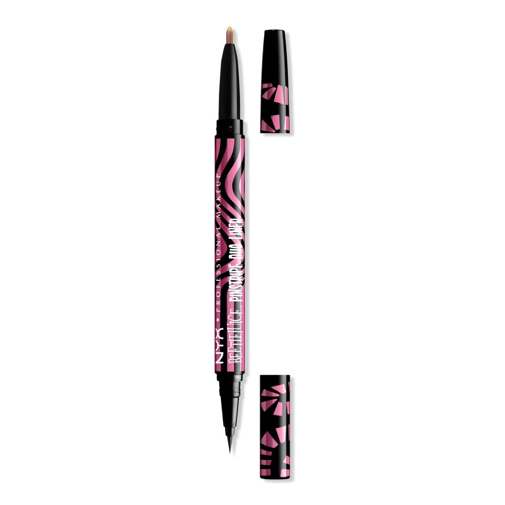 Лимитированная серия Nyx Professional Makeup Beetlejuice Beetlejuice Pinstripe Двусторонняя хромированная подводка для глаз
Лимитированная серия Nyx Professional Makeup Beetlejuice Beetlejuice Pinstripe Двусторонняя хромированная подводка для глаз