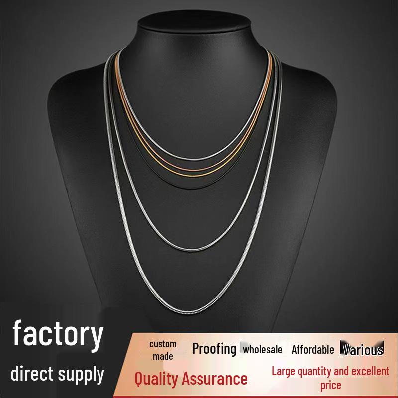 Elegant Titanium Steel Snake Chain Necklace - Personalized High-End Clavicle Accessory 40cm + 5cm Extension
Elegant Titanium Steel Snake Chain Necklace - Personalized High-End Clavicle Accessory 40cm + 5cm Extension
