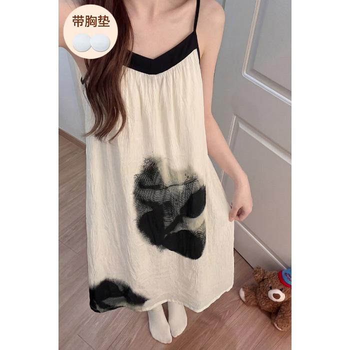 Cloud cotton pajamas women s summer sweet princess style suspenders with chest pads medium and long pajamas loose and thin loungewear M
Cloud cotton pajamas women s summer sweet princess style suspenders with chest pads medium and long pajamas loose and thin loungewear M