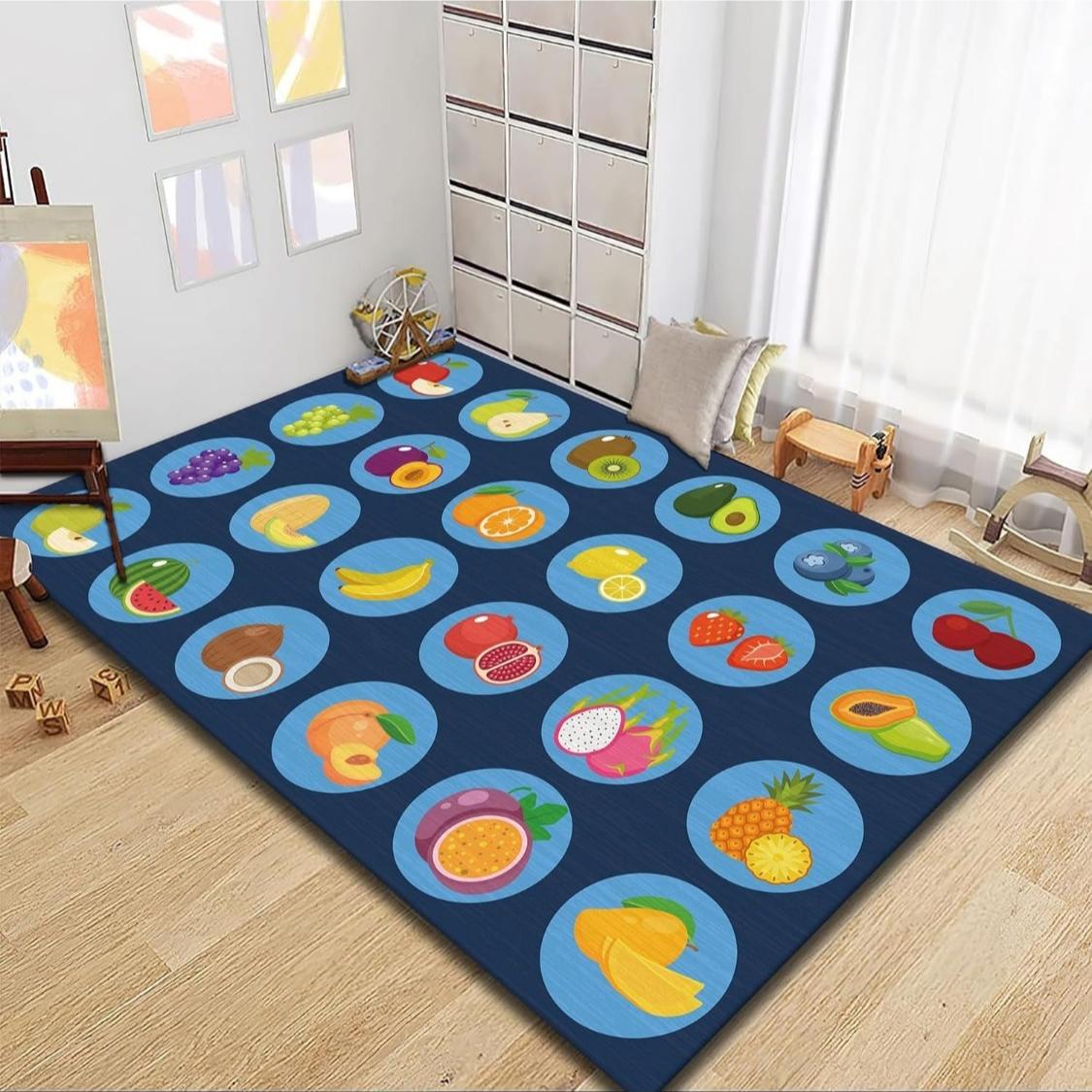Cartoon Fruit Area Rug with 9 Tropical Designs Foldable Nursery Rug Non-Slip Backing for Hardwood Floors,Durable Stain Resistant 60x90CM
Cartoon Fruit Area Rug with 9 Tropical Designs Foldable Nursery Rug Non-Slip Backing for Hardwood Floors,Durable Stain Resistant 60x90CM