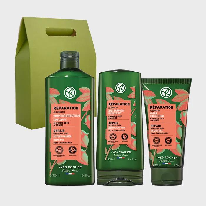 Yves Rocher Набор для ухода за волосами с жожоба из 3 предметов (Шампунь + Кондиционер + Средство для ухода)
Yves Rocher Набор для ухода за волосами с жожоба из 3 предметов (Шампунь + Кондиционер + Средство для ухода)