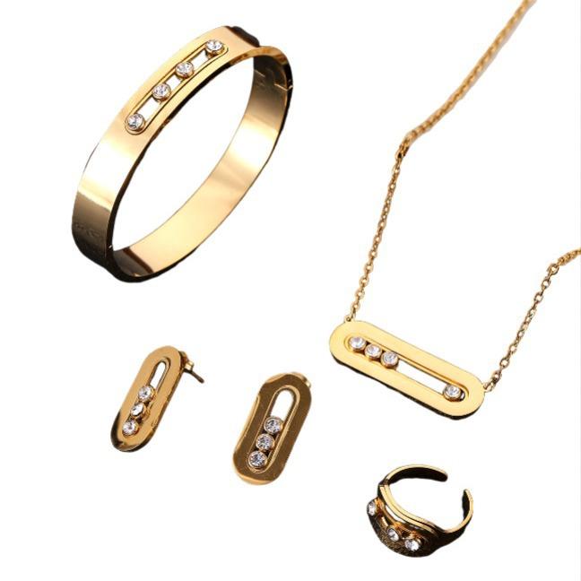 Simple Sliding Zircon Necklace Earrings Bracelet Jewelry Set
Simple Sliding Zircon Necklace Earrings Bracelet Jewelry Set