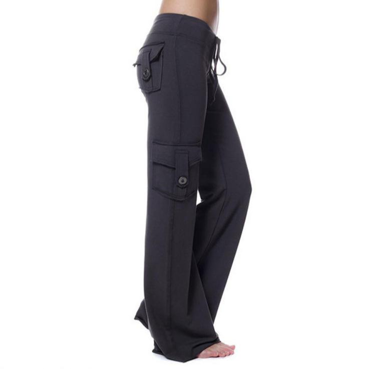 European and American elastic waist button pocket yoga pants S Темно-синій
European and American elastic waist button pocket yoga pants S Темно-синій