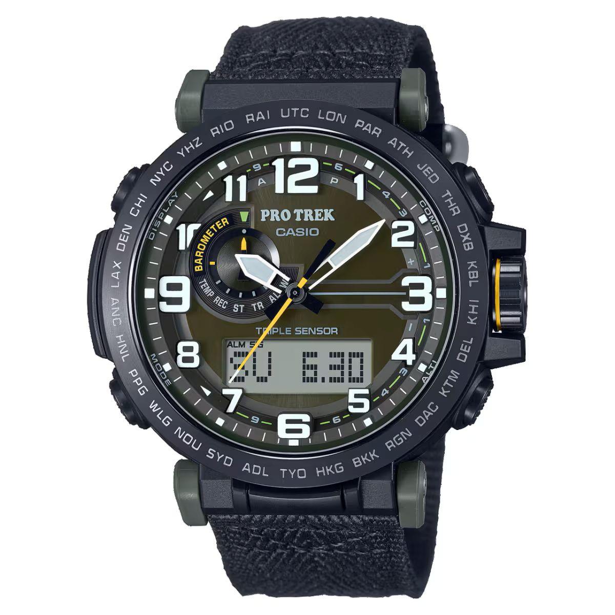 Часы Casio Pro Trek PRG-600 Series с тремя датчиками, компас для скалолазания, сенсорные, солнечные PRG-601YB-3
Часы Casio Pro Trek PRG-600 Series с тремя датчиками, компас для скалолазания, сенсорные, солнечные PRG-601YB-3