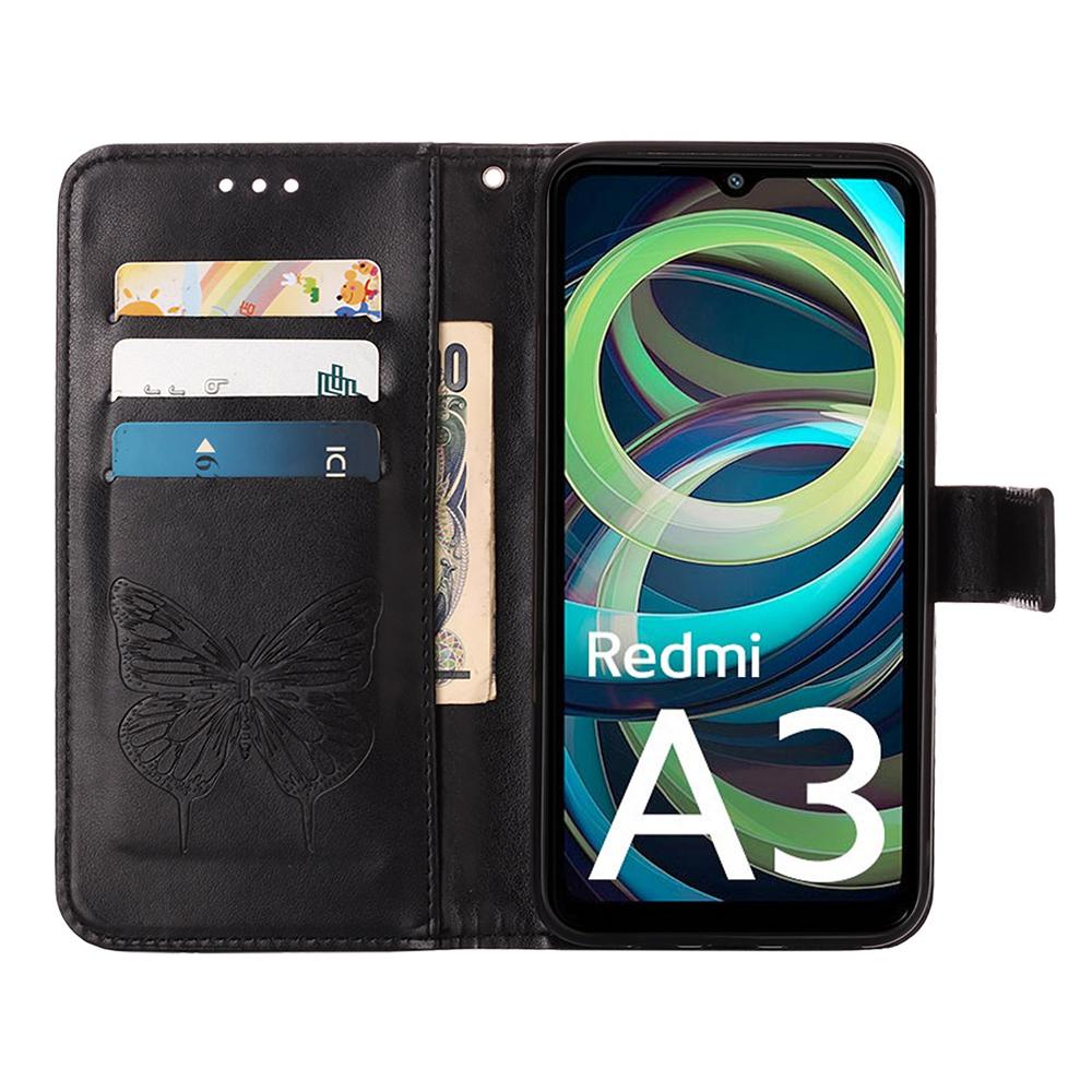 For Xiaomi Redmi A3 4G/Poco C61 4G Wallet Case with Wrist Strap Butterfly Imprint Leather Phone Cover Black
For Xiaomi Redmi A3 4G/Poco C61 4G Wallet Case with Wrist Strap Butterfly Imprint Leather Phone Cover Black