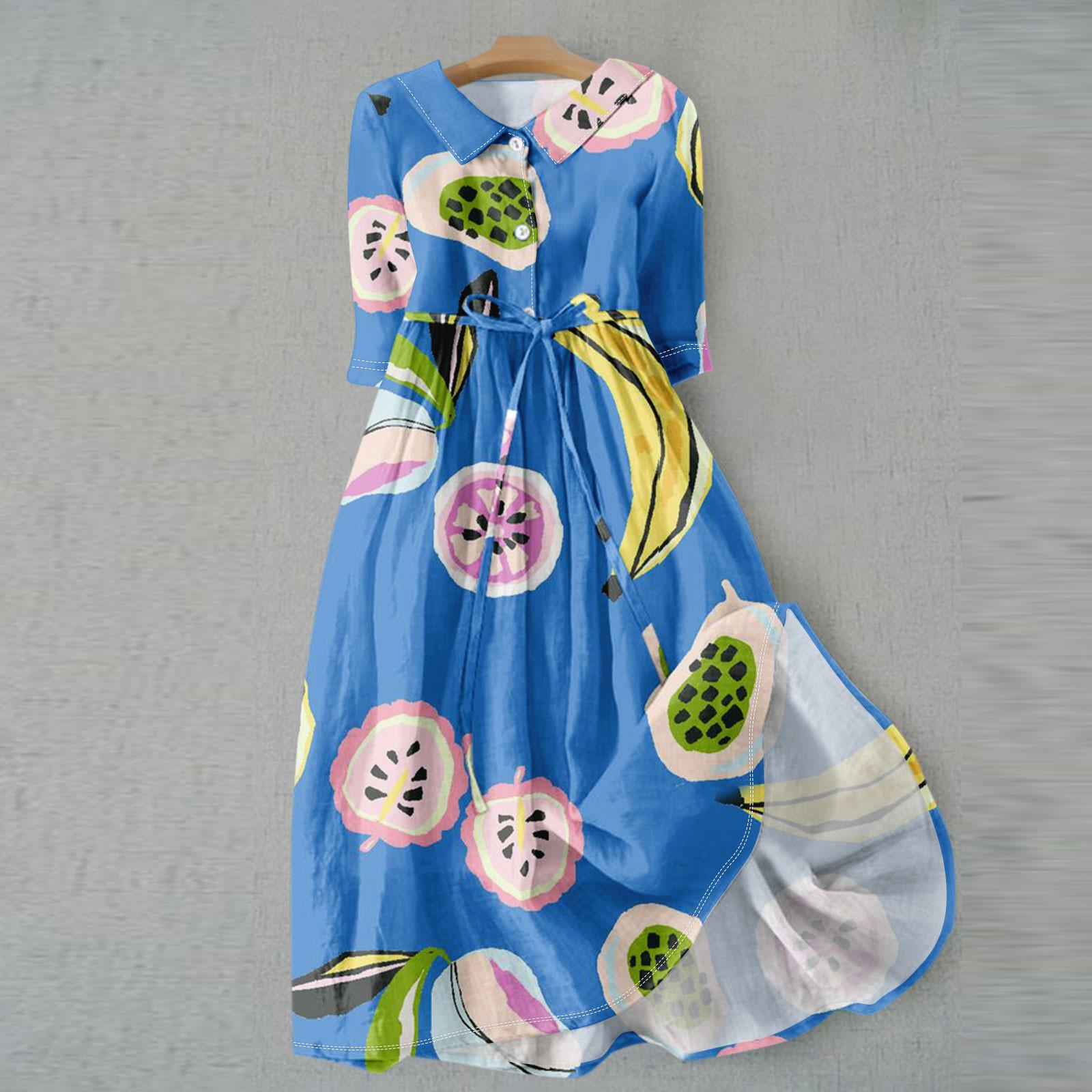 Женское модное платье с откидным воротником и рукавами 3/4 с принтом L синий
Женское модное платье с откидным воротником и рукавами 3/4 с принтом L синий