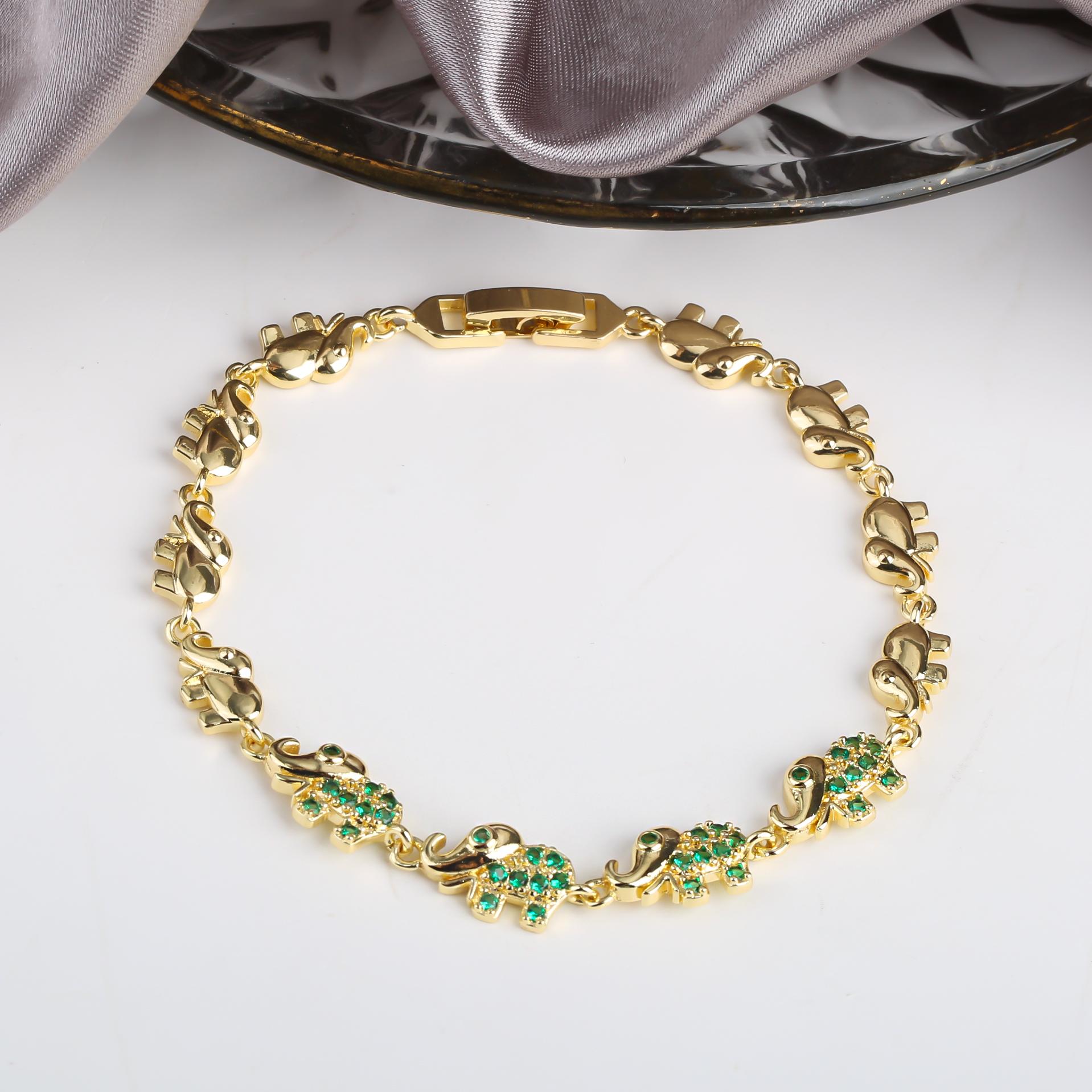 6 Colors New Trendy Gold plated Zirconia Elephant Bracelet Fashion Animal Bangle Punk Style For Woman Zircon Gift Daily Wear 19cm зелений
6 Colors New Trendy Gold plated Zirconia Elephant Bracelet Fashion Animal Bangle Punk Style For Woman Zircon Gift Daily Wear 19cm зелений