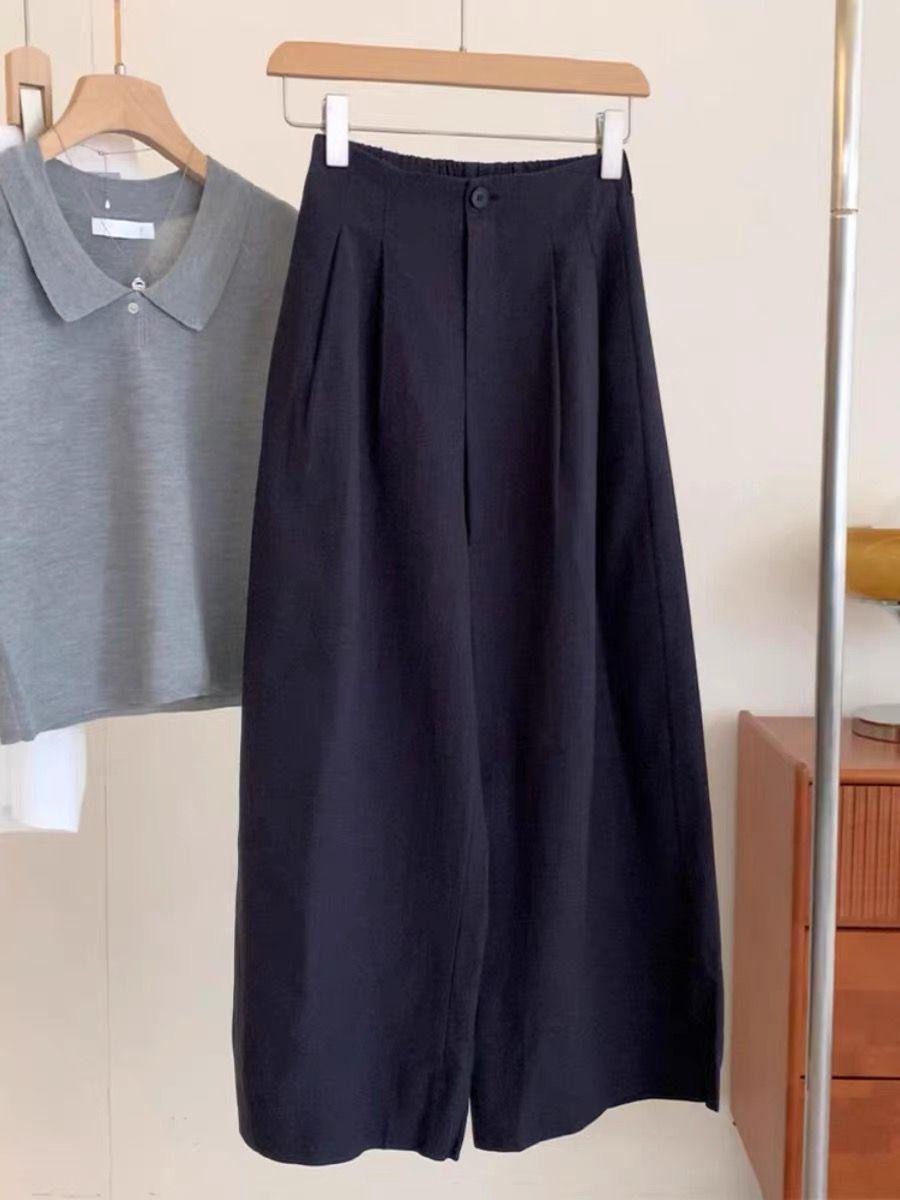 Navy Blue Linen Wide-Leg Pants: Ultra Comfortable, Trendy Summer Fit with Hip Coverage, Slim Look, and Cropped Length! Small темно-синий
Navy Blue Linen Wide-Leg Pants: Ultra Comfortable, Trendy Summer Fit with Hip Coverage, Slim Look, and Cropped Length! Small темно-синий