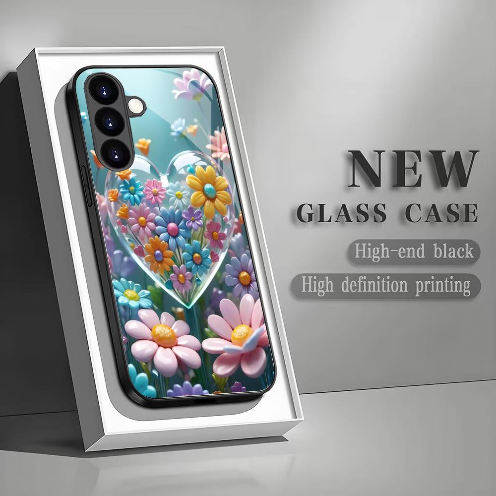 Colorful flower heart-shaped tempered glass phone case suitable for Samsung GalaxyS26 S25 S24 S22 S21 S20FE/Ultra/Plus anti drop GalaxyS26Ultra
Colorful flower heart-shaped tempered glass phone case suitable for Samsung GalaxyS26 S25 S24 S22 S21 S20FE/Ultra/Plus anti drop GalaxyS26Ultra
