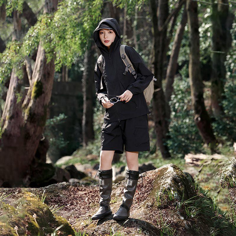 Ultra-thin Summer Couple Set: Hooded Ice Silk Sun Protection Shirt and Breathable Shorts. Medium чорний
Ultra-thin Summer Couple Set: Hooded Ice Silk Sun Protection Shirt and Breathable Shorts. Medium чорний