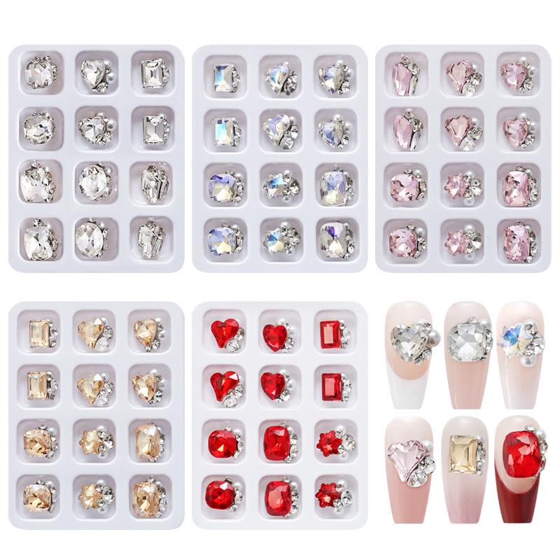 Nail Art Jewelry Set: Heart, Rectangle, Octagon, and Fat Square Rhinestones with Metal Accents (12 Pieces)
Nail Art Jewelry Set: Heart, Rectangle, Octagon, and Fat Square Rhinestones with Metal Accents (12 Pieces)