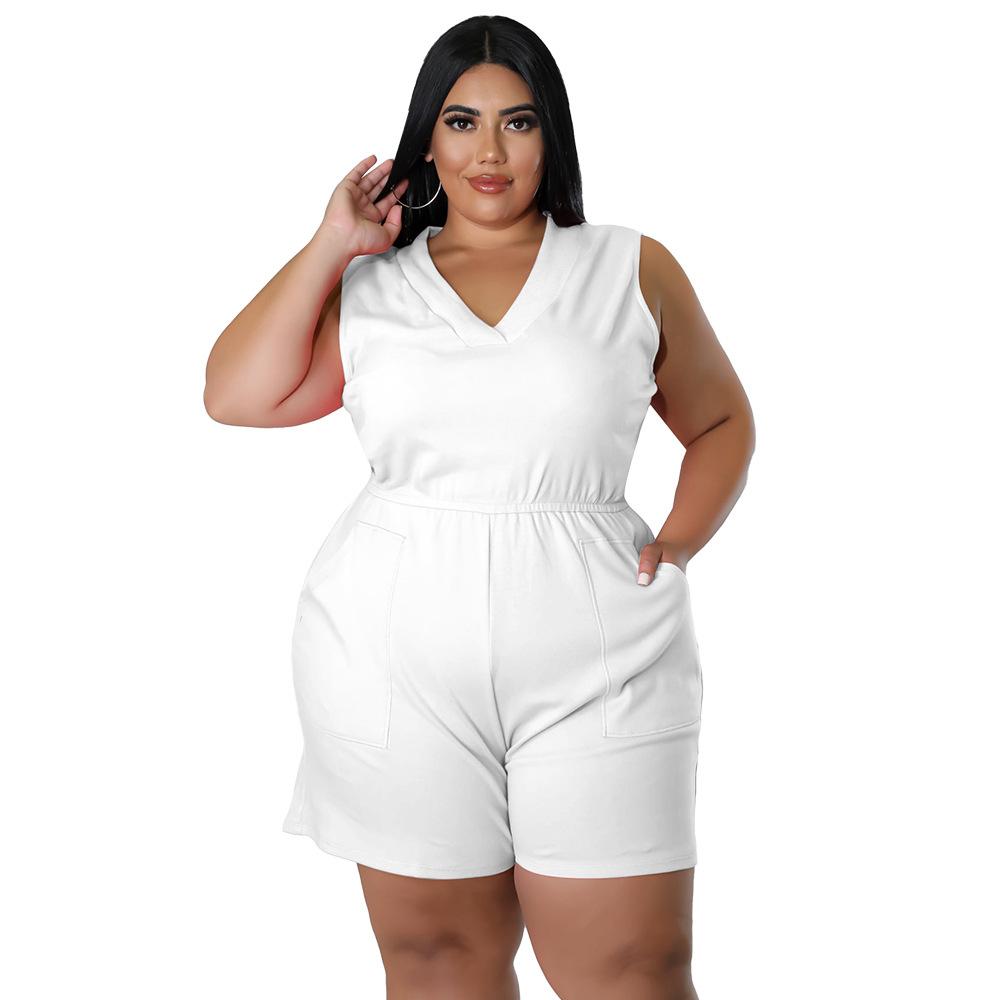 Womens Plus Size Sleeveless V Neck Romper Elastic Waist Pocket Casual Jumpsuit Shorts L білий
Womens Plus Size Sleeveless V Neck Romper Elastic Waist Pocket Casual Jumpsuit Shorts L білий