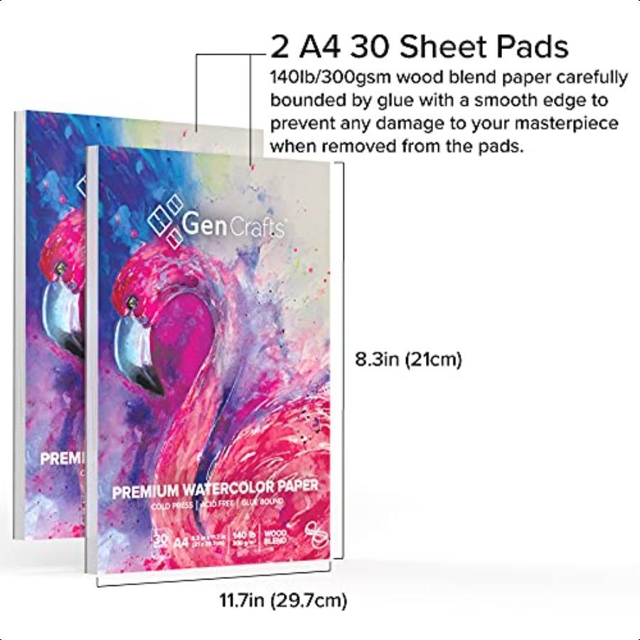 GenCrafts Watercolor Paper Pad 2 Pack A4 8.3x11.760 Sheets Total 140lb 300gsm Cold Pr Acid Free Art Sketchbook Pad for Painting United States
GenCrafts Watercolor Paper Pad 2 Pack A4 8.3x11.760 Sheets Total 140lb 300gsm Cold Pr Acid Free Art Sketchbook Pad for Painting United States