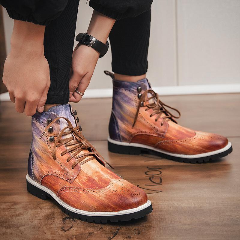 Autumn Brock High Top Leather Boots Men s Large Size Trendy Leather Boots Flower Brock British High Top Martin Boots Men s New 38 красный
Autumn Brock High Top Leather Boots Men s Large Size Trendy Leather Boots Flower Brock British High Top Martin Boots Men s New 38 красный