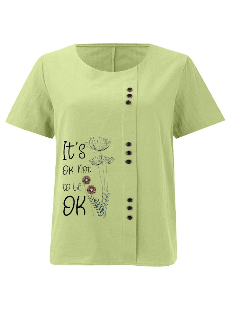 Women s Fashion Flowers and Dandelion Letters Print Round Neck Short Sleeve T-shirt Casual Cotton Linen Graphic Shirt Leisure Loose Summer Blouse Tops 5XL зелений
Women s Fashion Flowers and Dandelion Letters Print Round Neck Short Sleeve T-shirt Casual Cotton Linen Graphic Shirt Leisure Loose Summer Blouse Tops 5XL зелений