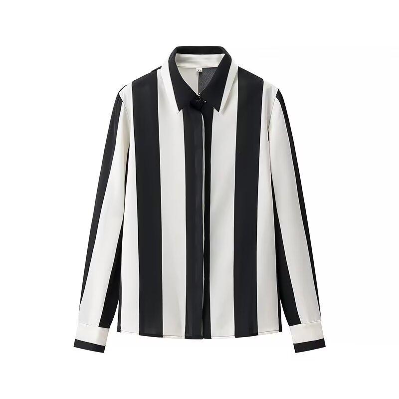 2025 Spring Women s European & American Striped Long Sleeve Fashion Shirt XS
2025 Spring Women s European & American Striped Long Sleeve Fashion Shirt XS
