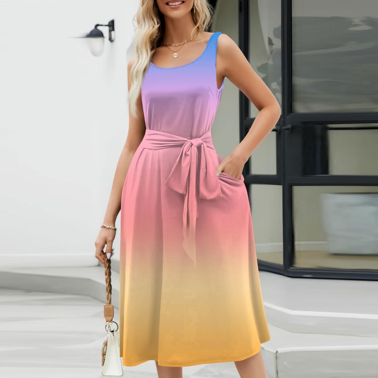 Жіночі літні сукні 2024 року. Пляжні вільні міді-трапеції без рукавів з круглим вирізом і кишенями. XL
Жіночі літні сукні 2024 року. Пляжні вільні міді-трапеції без рукавів з круглим вирізом і кишенями. XL