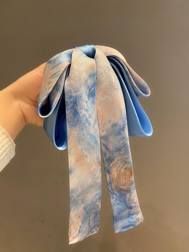 Chinese Art Satin Bow Claw Clip - Tie-Dye Ribbon Hair Accessory
Chinese Art Satin Bow Claw Clip - Tie-Dye Ribbon Hair Accessory