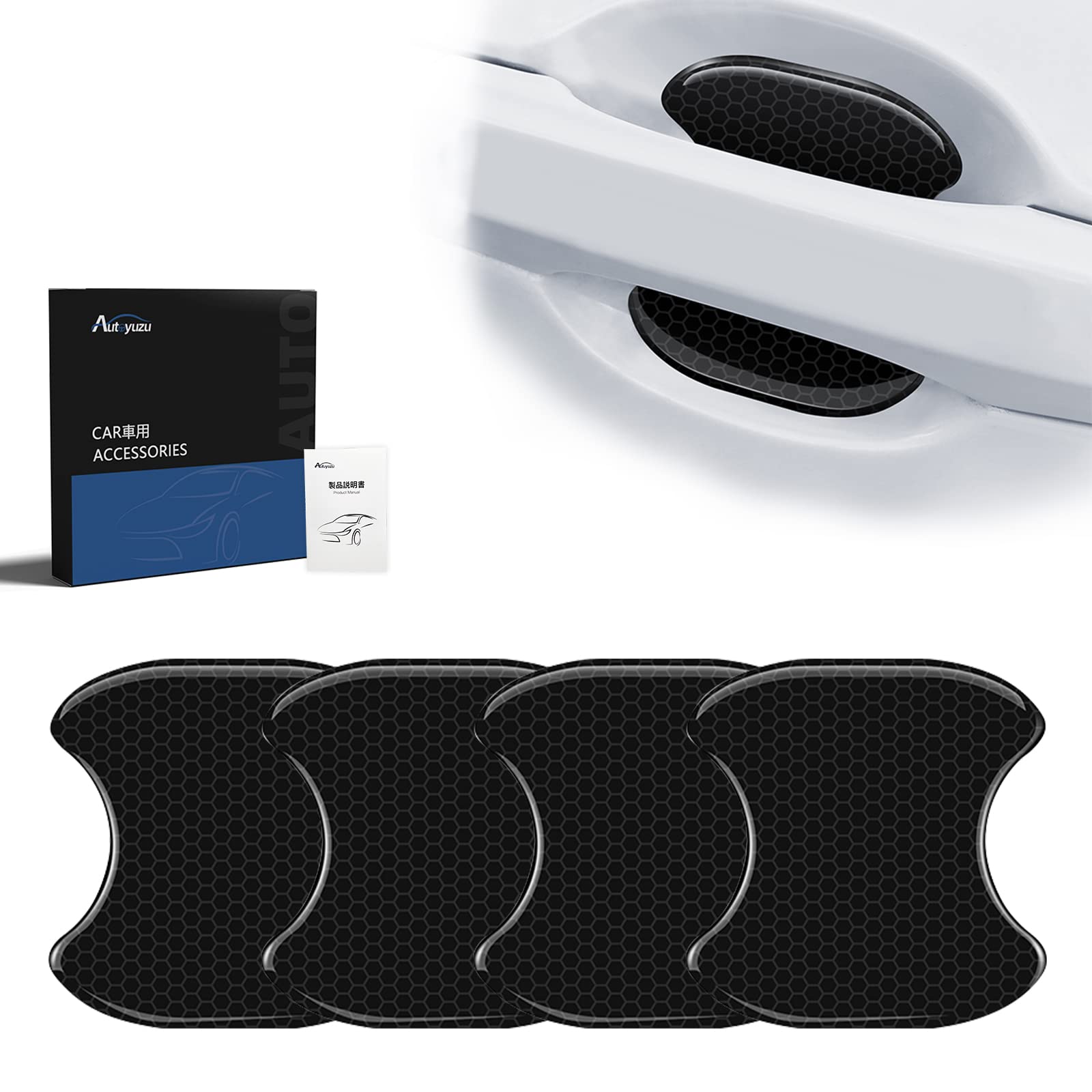 AUTOYUZU Door Handle Protector Car Anti-Scratch Film Protective Film Nail Scratch Prevention Exterior Conspicuous Black Base No Pattern 4 Pieces
AUTOYUZU Door Handle Protector Car Anti-Scratch Film Protective Film Nail Scratch Prevention Exterior Conspicuous Black Base No Pattern 4 Pieces