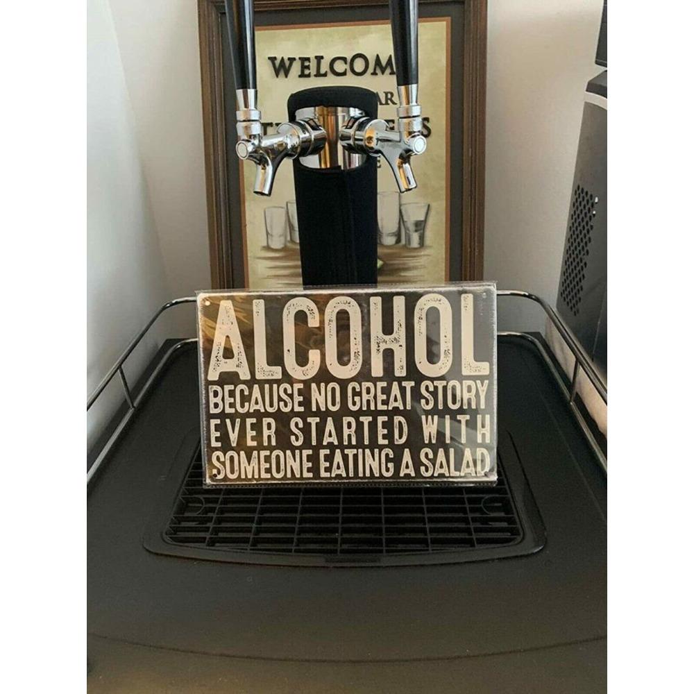 Alcohol Because No Great Story Ever Started With Someone Eating A Salad Funny Metal Tin Sign Retro Bar Wall Decor Rustic 20x30cm(7.8x11.8inch)
Alcohol Because No Great Story Ever Started With Someone Eating A Salad Funny Metal Tin Sign Retro Bar Wall Decor Rustic 20x30cm(7.8x11.8inch)