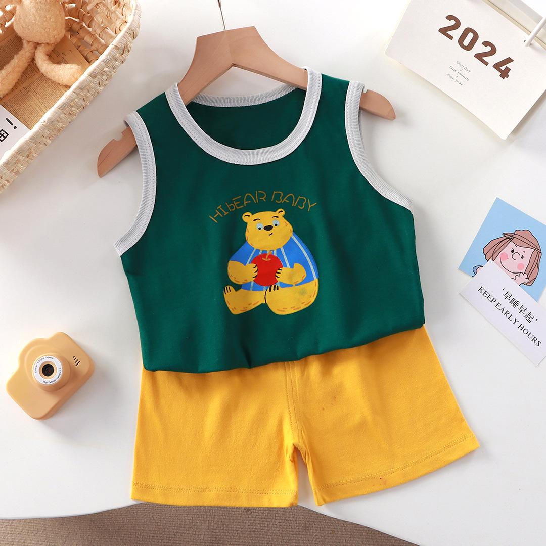 Children s Pure Cotton Sleeveless Vest Set - Boys Summer Tank Top Two-Piece Outfit 73cm
Children s Pure Cotton Sleeveless Vest Set - Boys Summer Tank Top Two-Piece Outfit 73cm