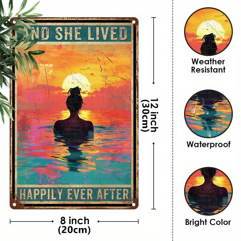 Vintage Iron Wall Sign x Inches She Lived Happily with Retro Sunset Design Easy to Hang Home Decor for Living Room 20x30cm(7.8x11.8inch)
Vintage Iron Wall Sign x Inches She Lived Happily with Retro Sunset Design Easy to Hang Home Decor for Living Room 20x30cm(7.8x11.8inch)