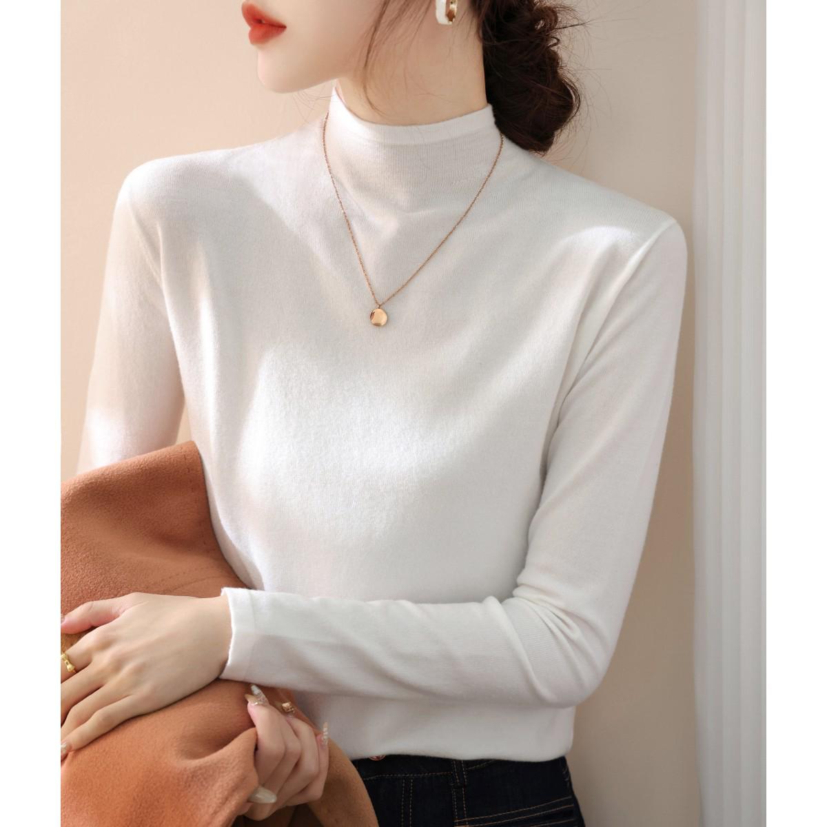 Women s White Slim Fit Long Sleeve Sweater with Semi-High Neck One Size белый
Women s White Slim Fit Long Sleeve Sweater with Semi-High Neck One Size белый