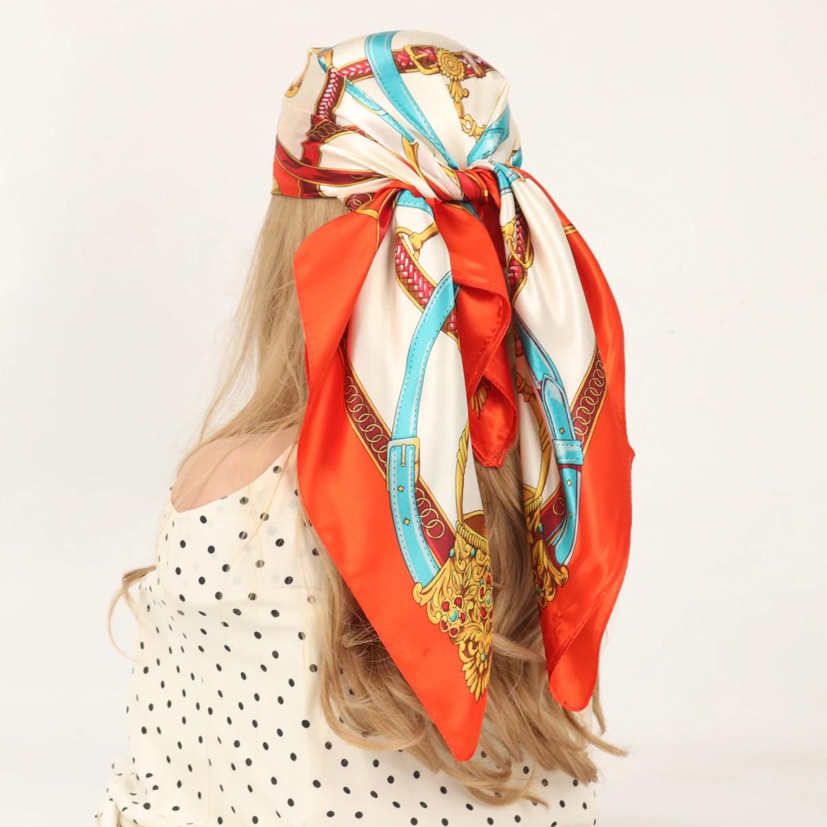 90*90Cm Silk Scarf Scarftop Headwraps Women Four Seasons Hair Scarve Hijab Foulard Iuxe Bandana Femme Headscarf 90X90CM
90*90Cm Silk Scarf Scarftop Headwraps Women Four Seasons Hair Scarve Hijab Foulard Iuxe Bandana Femme Headscarf 90X90CM