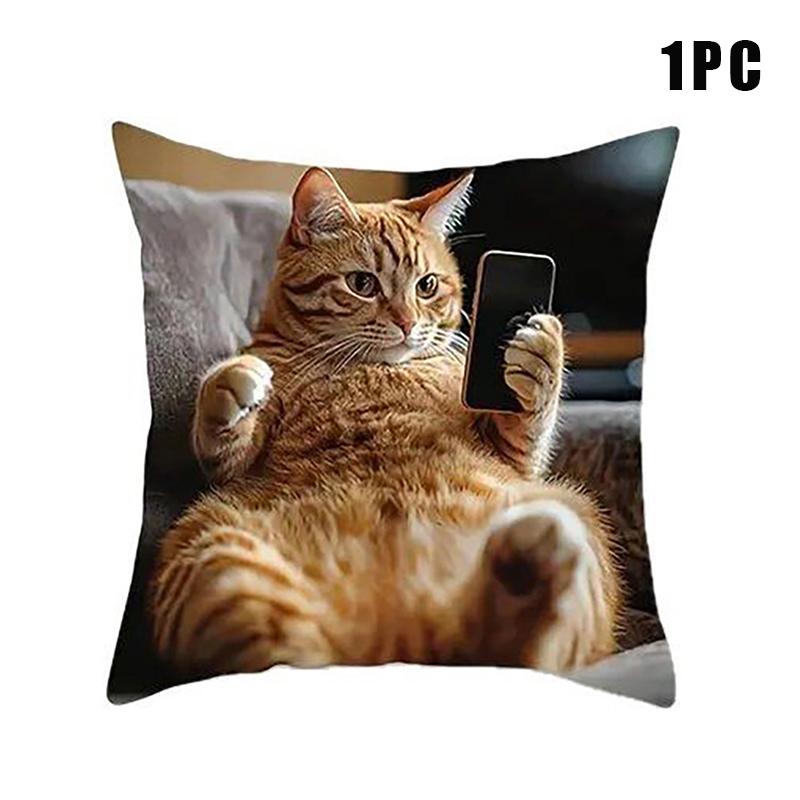 Новый Чехол для квадратной подушки с кошачьим узором 18X18 дюймов Односторонняя печать Чехол для домашней подушки Украшение для гостиной
Новый Чехол для квадратной подушки с кошачьим узором 18X18 дюймов Односторонняя печать Чехол для домашней подушки Украшение для гостиной