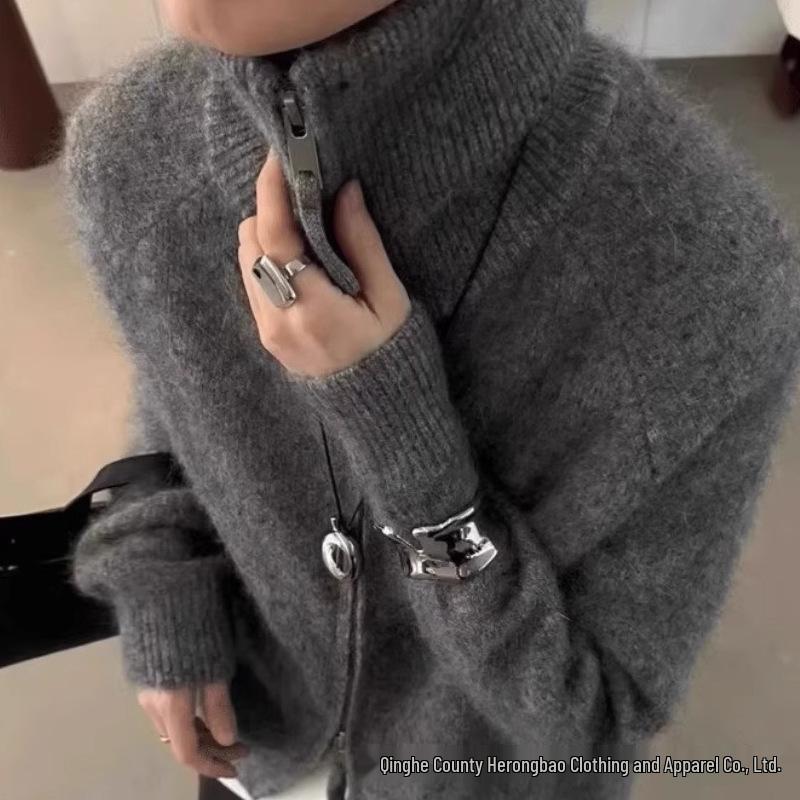 Women s High Neck Double Zipper 100% Wool Cardigan - Thick, Loose Knit Sweater for Fall/Winter 2025 M
Women s High Neck Double Zipper 100% Wool Cardigan - Thick, Loose Knit Sweater for Fall/Winter 2025 M