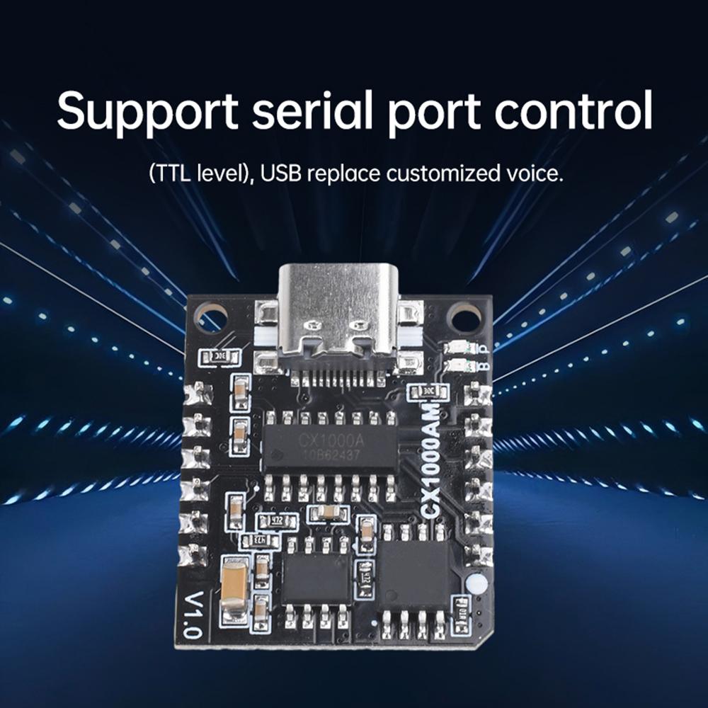 CX1000AM/CX1000BM Serial Port DC 3.3~5.2V MP3 Voice Chip Module 3-5W Speaker Voice Broadcast Custom Audio Module Support TF Card
CX1000AM/CX1000BM Serial Port DC 3.3~5.2V MP3 Voice Chip Module 3-5W Speaker Voice Broadcast Custom Audio Module Support TF Card