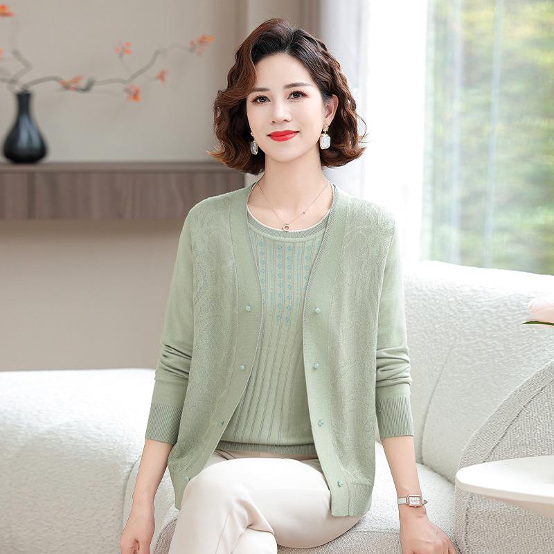 Spring & Autumn Knit Two-Piece Set: Stylish Wide-Leg Pants & Long-Sleeve Top for Middle-Aged and Elderly Moms 2XL (110-120 Jin)
Spring & Autumn Knit Two-Piece Set: Stylish Wide-Leg Pants & Long-Sleeve Top for Middle-Aged and Elderly Moms 2XL (110-120 Jin)