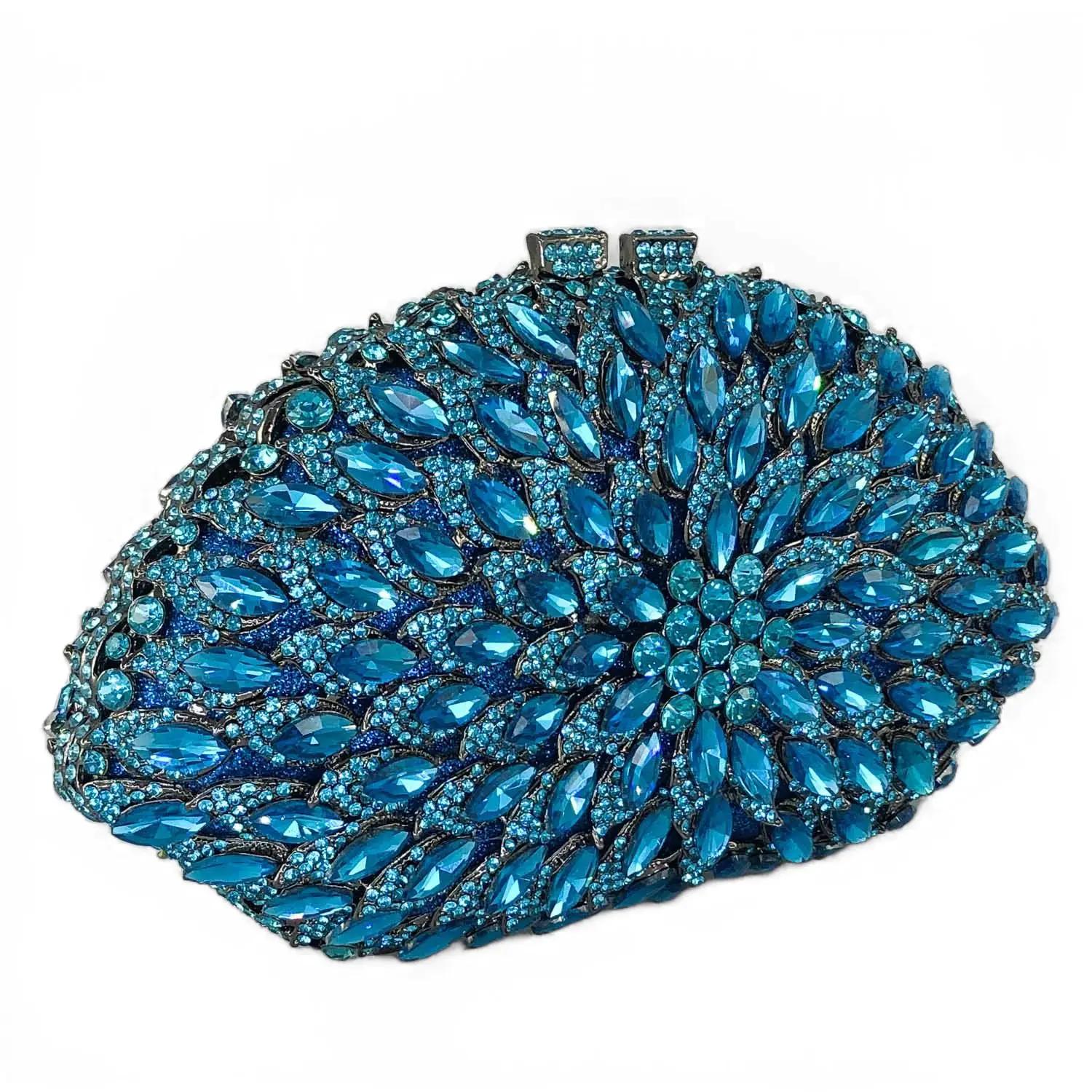 Boutique De FGG Cyan Blue Women Crystal Evening Handbags and Purses Party Prom Baby Blue Rhinestone Clutch Minaudiere Bag Mini Clutch
Boutique De FGG Cyan Blue Women Crystal Evening Handbags and Purses Party Prom Baby Blue Rhinestone Clutch Minaudiere Bag Mini Clutch