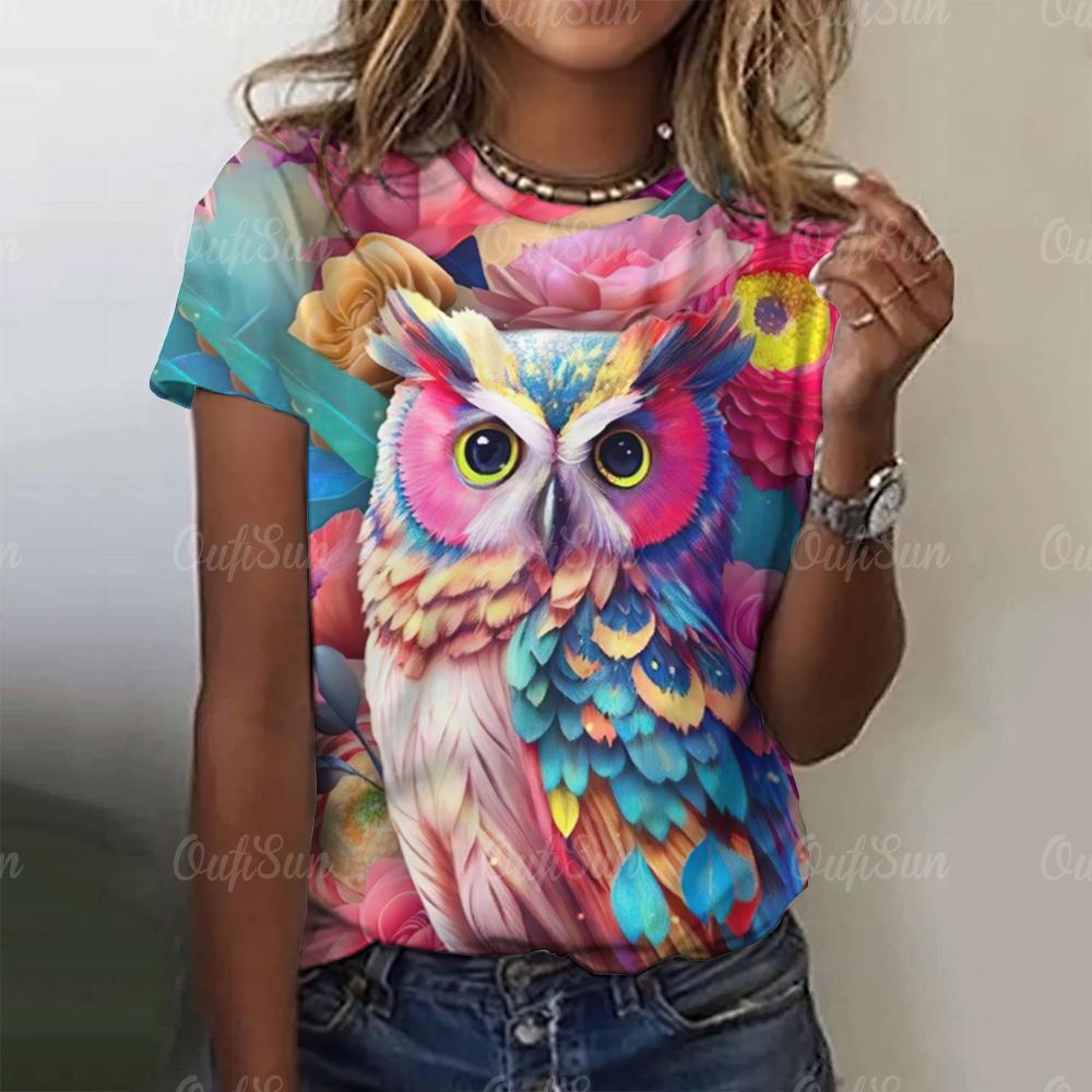 Женские футболки с коротким рукавом и принтом совы 3D, модная повседневная футболка с круглым вырезом 6XL
Женские футболки с коротким рукавом и принтом совы 3D, модная повседневная футболка с круглым вырезом 6XL