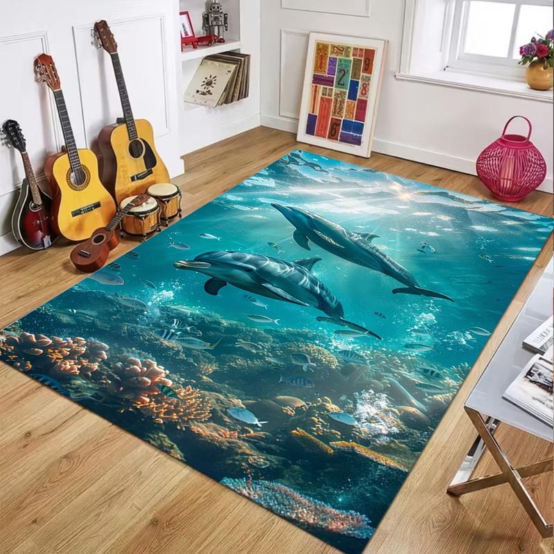 2D Underwater Ocean Area Rug Jellyfish Dolphin Turtle Sea Life Decorative Floor Mat for Living Room Bedroom Home Decor 40X60CM
2D Underwater Ocean Area Rug Jellyfish Dolphin Turtle Sea Life Decorative Floor Mat for Living Room Bedroom Home Decor 40X60CM