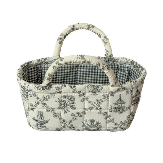 Quilted Handbag with Built-in Handle Vine Pattern Compact Size Foldable Plant C
Quilted Handbag with Built-in Handle Vine Pattern Compact Size Foldable Plant C