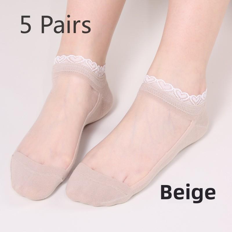5 пар весенне-летних кружевных носков Love, модные прозрачные дышащие женские носки из стеклянного шелка, милые женские носки с кружевом из шелка и кристаллами в стиле фэн-шуй 5 Pairs бежевый
5 пар весенне-летних кружевных носков Love, модные прозрачные дышащие женские носки из стеклянного шелка, милые женские носки с кружевом из шелка и кристаллами в стиле фэн-шуй 5 Pairs бежевый