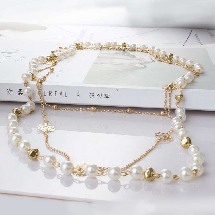 Multilayer Pearl Rose Necklace Girls Simple Fashion Alloy Sweater Chain Women Temperament Golden Long Necklace Elegant Jewelry
Multilayer Pearl Rose Necklace Girls Simple Fashion Alloy Sweater Chain Women Temperament Golden Long Necklace Elegant Jewelry
