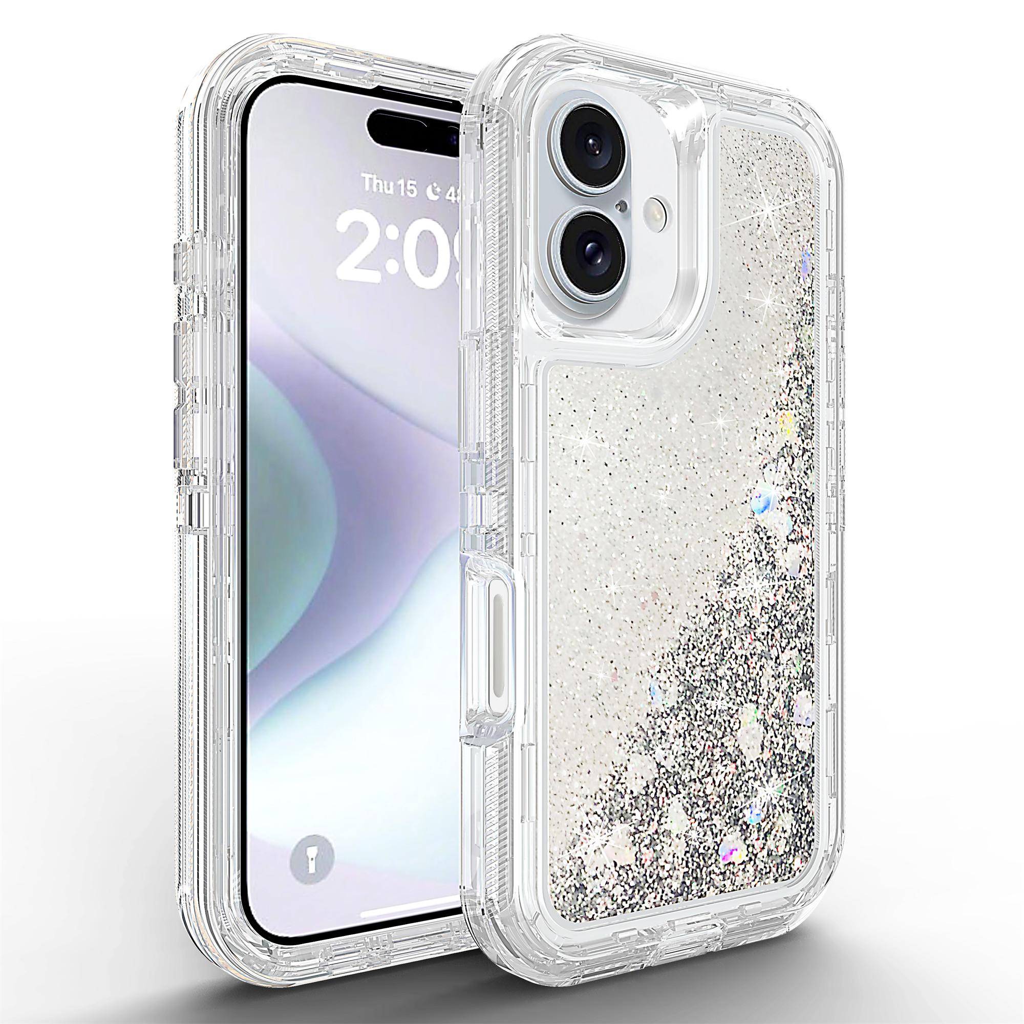 For iPhone 16 Case Shockproof Detachable 2 In 1 TPU+PC Quicksand Phone Cover Transparent
For iPhone 16 Case Shockproof Detachable 2 In 1 TPU+PC Quicksand Phone Cover Transparent