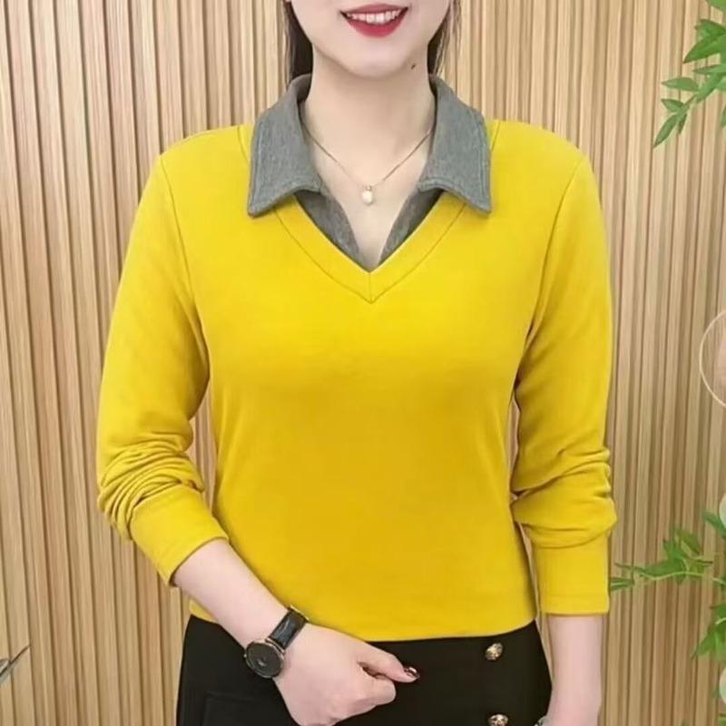 Модная женская футболка с длинным рукавом на весну 2025 года, имитация двойки, лацкан, универсальный модный повседневный топ L красный
Модная женская футболка с длинным рукавом на весну 2025 года, имитация двойки, лацкан, универсальный модный повседневный топ L красный