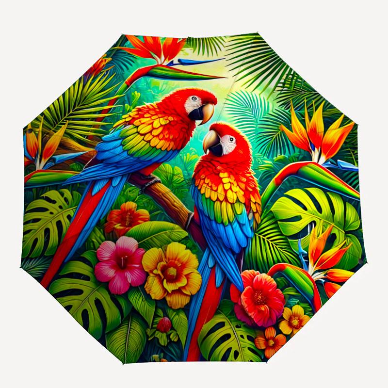 1pc Parrot Automatic Folding Umbrella, Lightweight Retractable Compact Travel Umbrella, 8-Rib Sturdy Frame038
1pc Parrot Automatic Folding Umbrella, Lightweight Retractable Compact Travel Umbrella, 8-Rib Sturdy Frame038