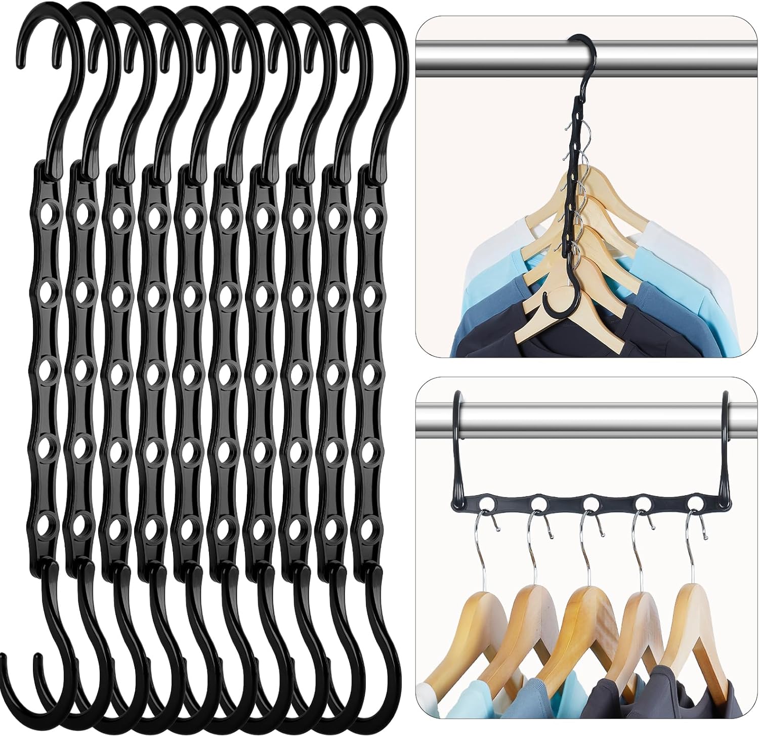 Space Saving Hangers, Smart Closet Organizer Space Saver, Sturdy Plastic Clothes Hangers for All Types of Clothes,Closet Storage 10 Pack
Space Saving Hangers, Smart Closet Organizer Space Saver, Sturdy Plastic Clothes Hangers for All Types of Clothes,Closet Storage 10 Pack