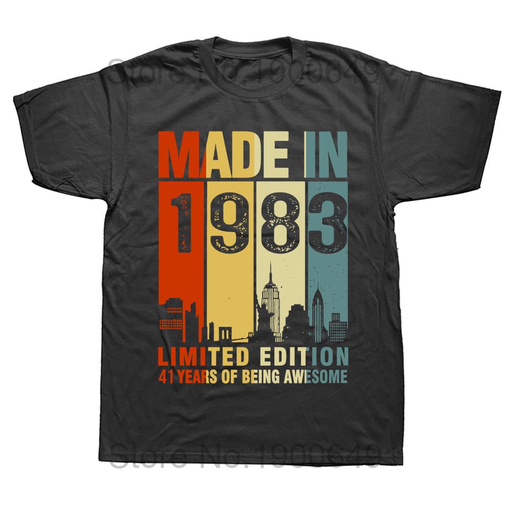 Novelty Made In 1983 Limited Edition 41 Years Of Being Awesome T Shirts Short Sleeve Birthday Gifts Summer Style Tshirt 4XL
Novelty Made In 1983 Limited Edition 41 Years Of Being Awesome T Shirts Short Sleeve Birthday Gifts Summer Style Tshirt 4XL