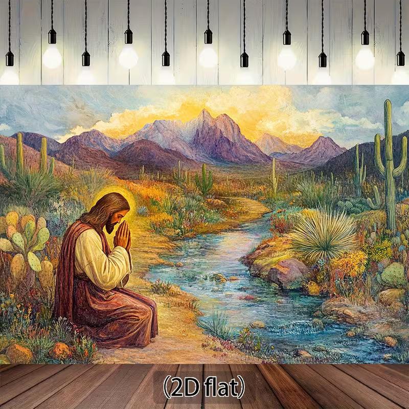 2D Jesus Praying in Desert Photography Background Cloth for Easter & Church 47.2x31.5inch/120*80cm
2D Jesus Praying in Desert Photography Background Cloth for Easter & Church 47.2x31.5inch/120*80cm