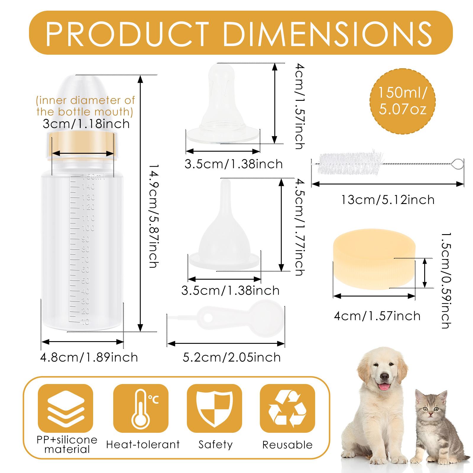 4 Set Puppy Kitten Nursing Bottle 150ML Transparent Pet Feeding Bottle Kit with Cleaning Brush Plastic Small Animal Feeding Kit
4 Set Puppy Kitten Nursing Bottle 150ML Transparent Pet Feeding Bottle Kit with Cleaning Brush Plastic Small Animal Feeding Kit
