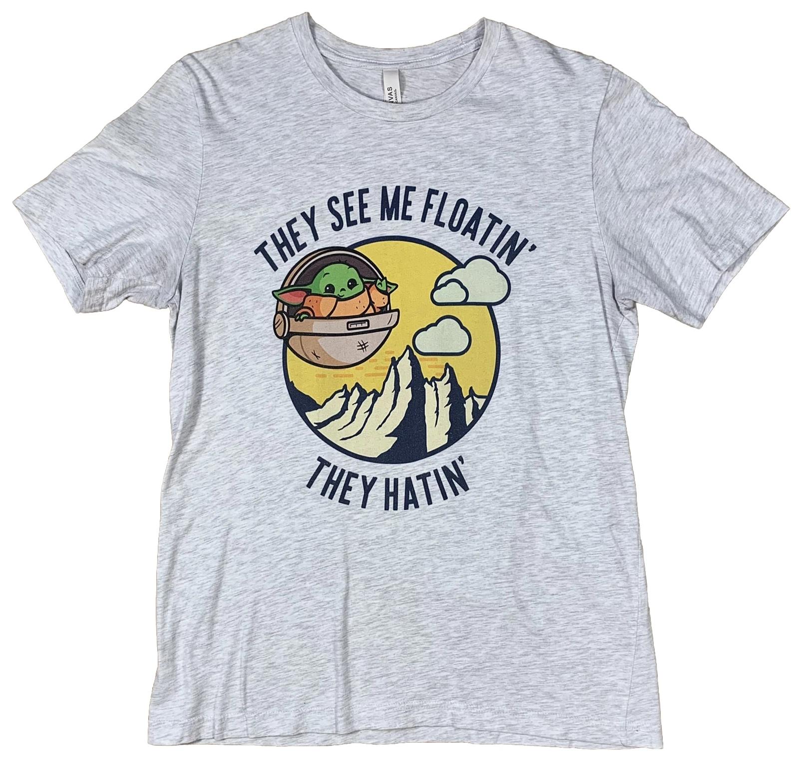 Baby Yoda They See Me Floatin’ They Hatin’ T-Shirt Size Large Heather White 160
Baby Yoda They See Me Floatin’ They Hatin’ T-Shirt Size Large Heather White 160