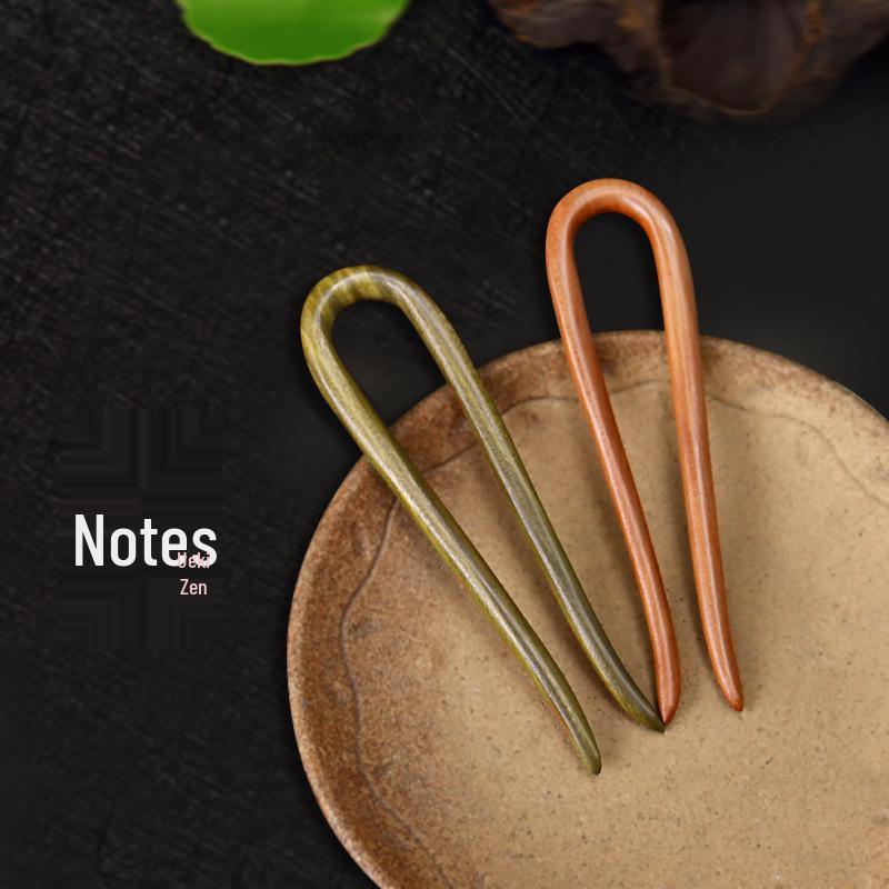 Peach Wood U-Shaped Hairpin: Green Sandalwood Antique Style Updo Accessory for Hanfu Peach Wood Dual Hairpin
Peach Wood U-Shaped Hairpin: Green Sandalwood Antique Style Updo Accessory for Hanfu Peach Wood Dual Hairpin