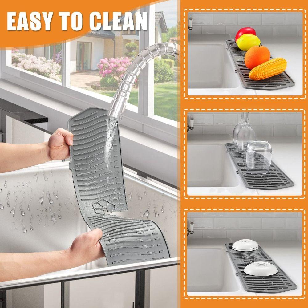 Pads Water Splash Guard Faucet Wraparound Silicone Drain Pad Splash Catcher Faucet Absorbent Mat L чорний
Pads Water Splash Guard Faucet Wraparound Silicone Drain Pad Splash Catcher Faucet Absorbent Mat L чорний