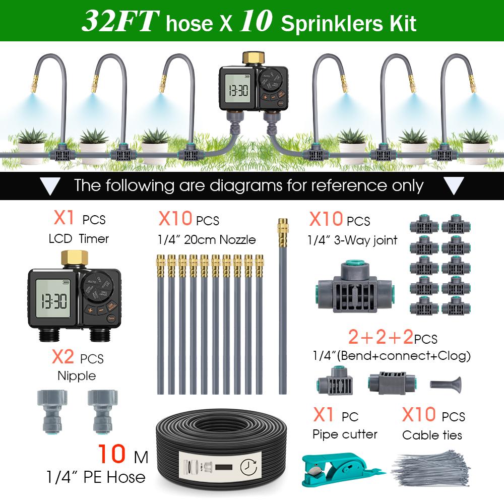 New Type-C Direct Charging Gardening Dual-Way Independent Control Irrigation Timer Mist Cooling Kit Custom DIY Watering Schedule
New Type-C Direct Charging Gardening Dual-Way Independent Control Irrigation Timer Mist Cooling Kit Custom DIY Watering Schedule